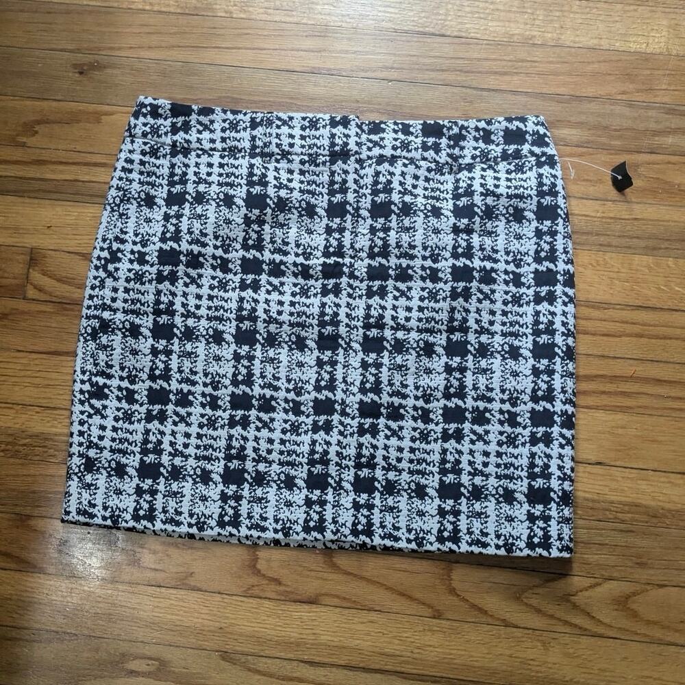 International Concepts Black & White Houndstooth Mini Skirt Size 14